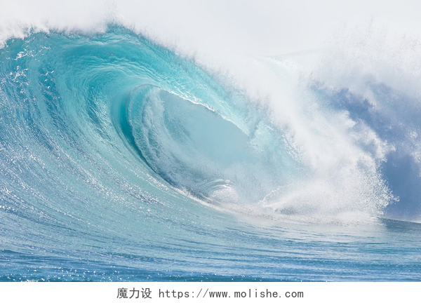 蓝色海浪海洋波抽象背景